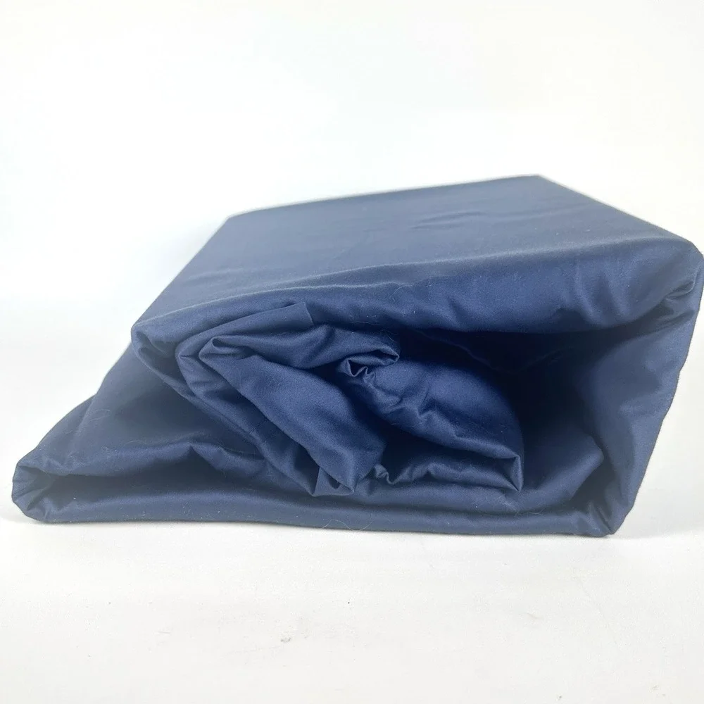 Sleep Number QUEEN Essential Fit Cotton Navy Flat SHEET ONLY Never Used